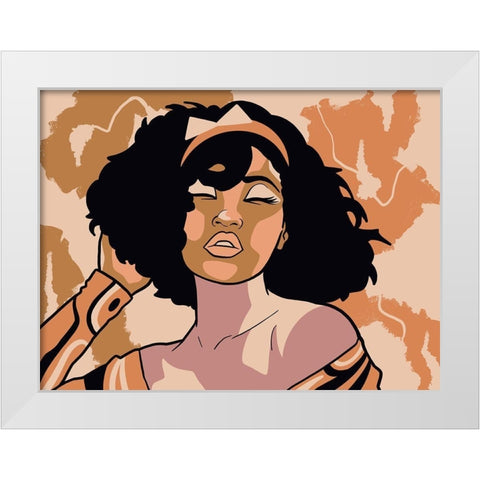 Disco Party Girl White Modern Wood Framed Art Print by Prime, Marcus