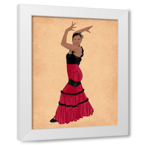 Flamingo Dancer 1 White Modern Wood Framed Art Print by Prime, Marcus