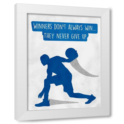 Never Give Up White Modern Wood Framed Art Print by Prime, Marcus