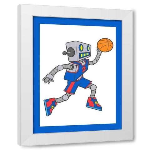 Robo Hoops 4 White Modern Wood Framed Art Print by Prime, Marcus