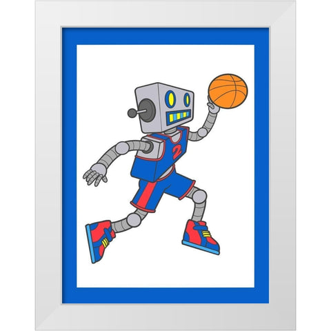 Robo Hoops 4 White Modern Wood Framed Art Print by Prime, Marcus