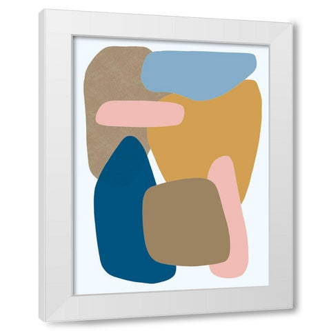 Merging Pastel Pebbles 1 White Modern Wood Framed Art Print by Prime, Marcus