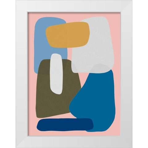 Merging Pastel Pebbles 2 White Modern Wood Framed Art Print by Prime, Marcus