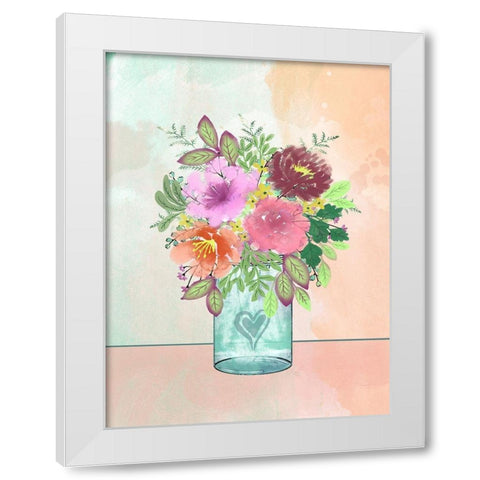 Loving Bouquet White Modern Wood Framed Art Print by Prime, Marcus