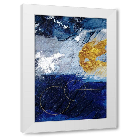 Indigo Gold Storm 1 White Modern Wood Framed Art Print by Prime, Marcus