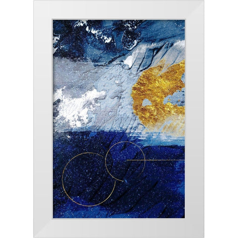 Indigo Gold Storm 1 White Modern Wood Framed Art Print by Prime, Marcus