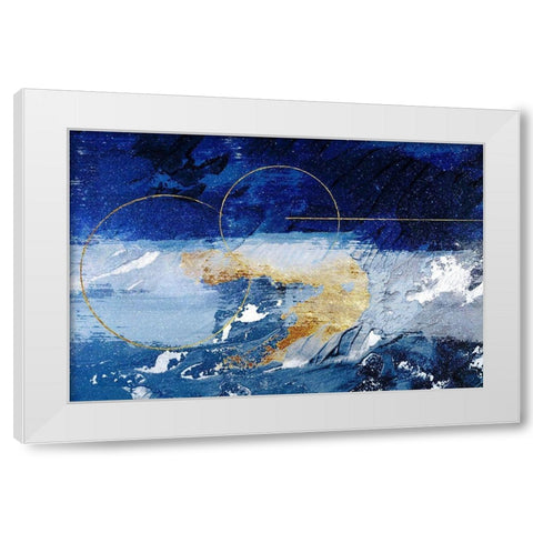 Indigo Gold Storm 2 White Modern Wood Framed Art Print by Prime, Marcus