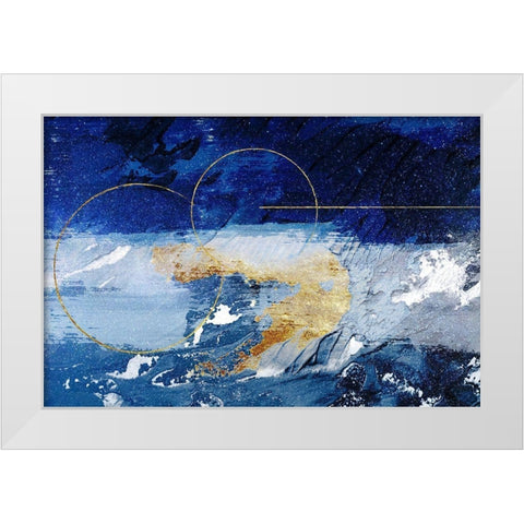 Indigo Gold Storm 2 White Modern Wood Framed Art Print by Prime, Marcus