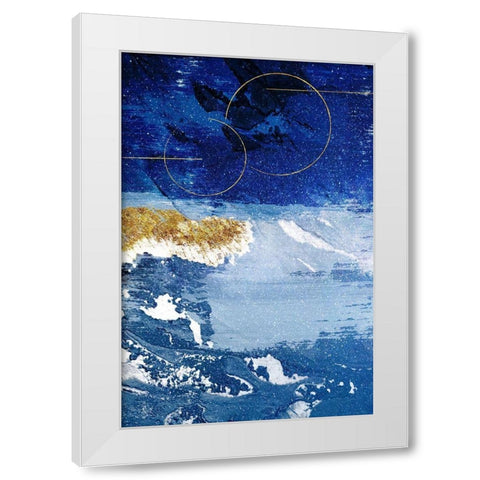 Indigo Gold Storm 3 White Modern Wood Framed Art Print by Prime, Marcus