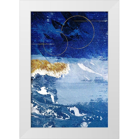 Indigo Gold Storm 3 White Modern Wood Framed Art Print by Prime, Marcus
