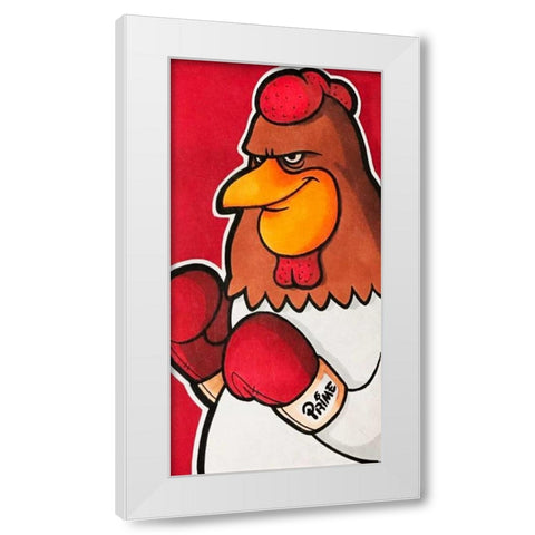Rooster Battle 2 White Modern Wood Framed Art Print by Prime, Marcus