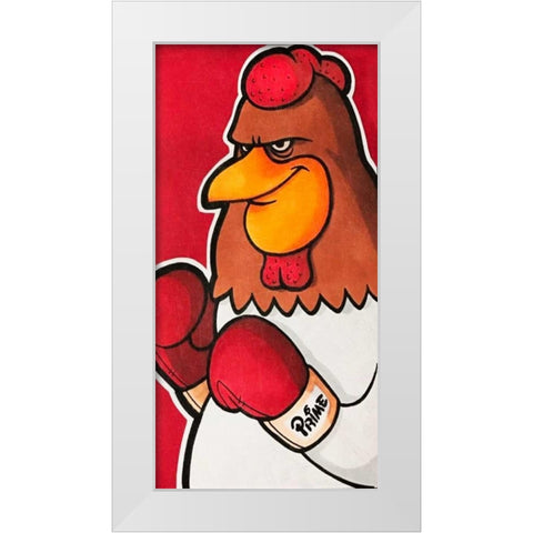 Rooster Battle 2 White Modern Wood Framed Art Print by Prime, Marcus