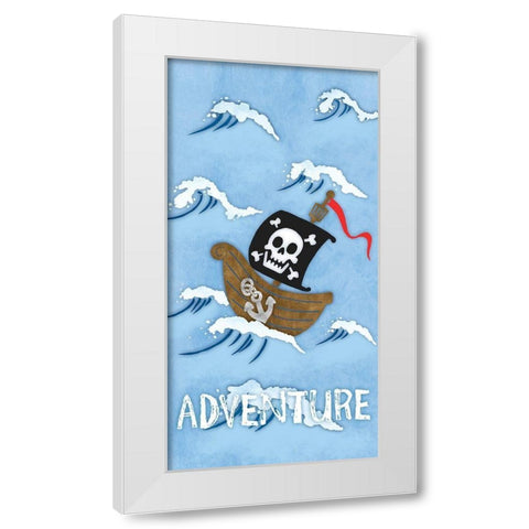 Adventure Awaits White Modern Wood Framed Art Print by Prime, Marcus