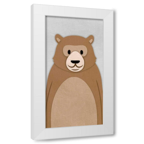 Cheery Bear 2 White Modern Wood Framed Art Print by Prime, Marcus