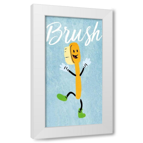 Brush Dance White Modern Wood Framed Art Print by Prime, Marcus
