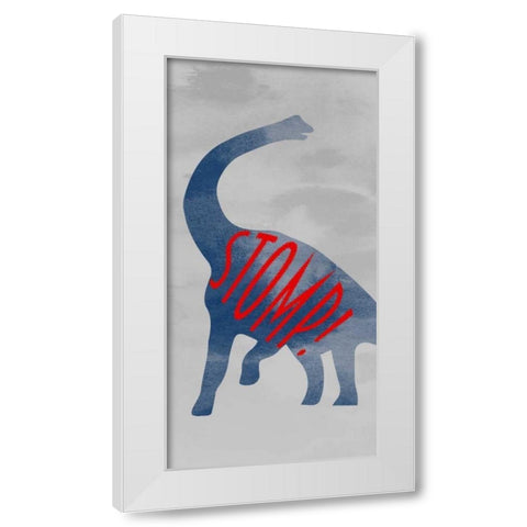 Prehistoric Stomp White Modern Wood Framed Art Print by Prime, Marcus