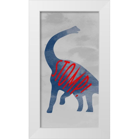Prehistoric Stomp White Modern Wood Framed Art Print by Prime, Marcus