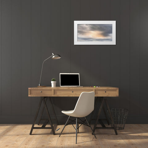 Thru The Heavens White Modern Wood Framed Art Print by Prime, Marcus