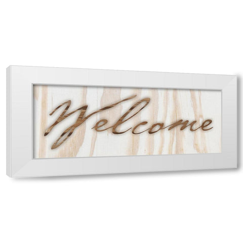 Welcome Wood White Modern Wood Framed Art Print by Prime, Marcus