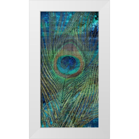 Metropolitan Peacock 1 White Modern Wood Framed Art Print by Prime, Marcus