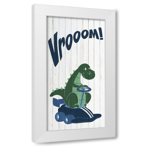 Dino Vroom 1 White Modern Wood Framed Art Print by Prime, Marcus