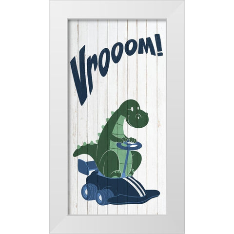 Dino Vroom 1 White Modern Wood Framed Art Print by Prime, Marcus