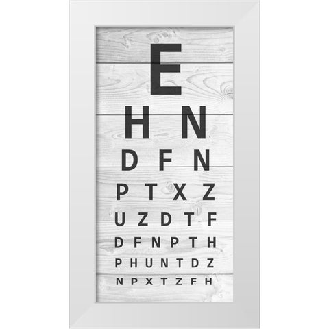 Wooden Eye Chart White Modern Wood Framed Art Print by Prime, Marcus