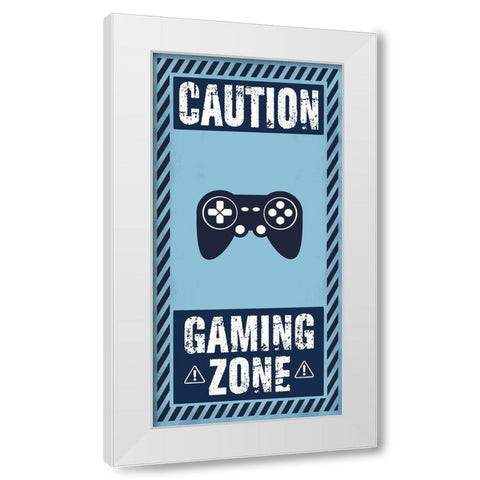 Gamer Zone White Modern Wood Framed Art Print by Prime, Marcus