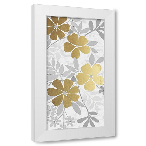 Floral Golden Bunch 2 White Modern Wood Framed Art Print by Prime, Marcus