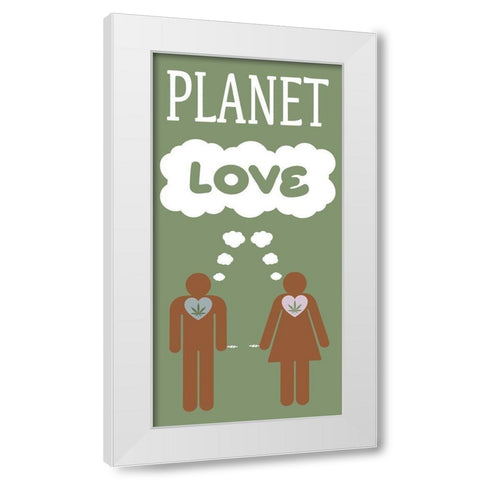 Planet Love White Modern Wood Framed Art Print by Prime, Marcus