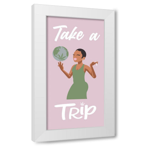 Take A Trip White Modern Wood Framed Art Print by Prime, Marcus
