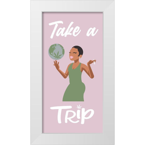 Take A Trip White Modern Wood Framed Art Print by Prime, Marcus