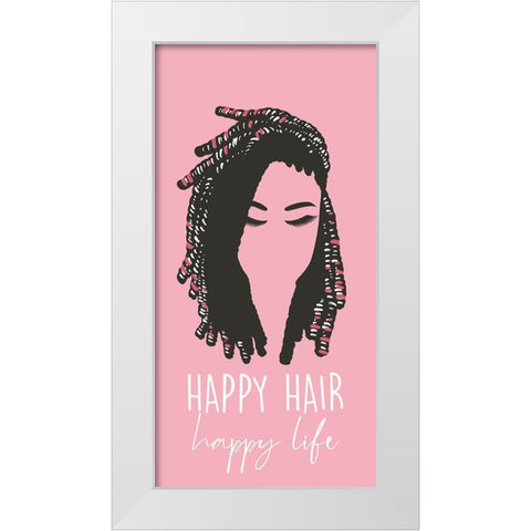 Happy Hair White Modern Wood Framed Art Print by Prime, Marcus
