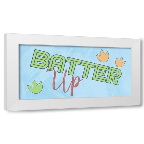 Batter Up White Modern Wood Framed Art Print by Prime, Marcus