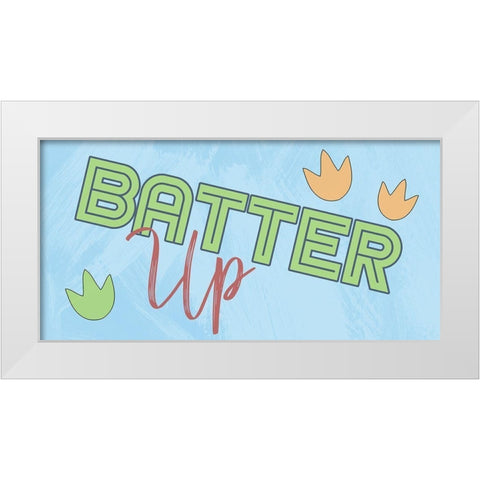 Batter Up White Modern Wood Framed Art Print by Prime, Marcus