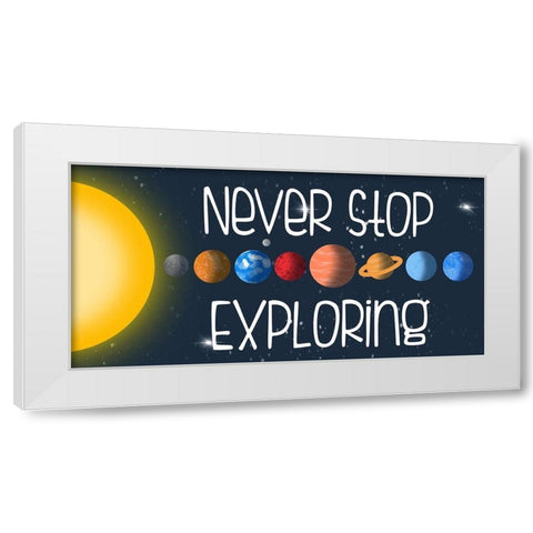 Never Stop White Modern Wood Framed Art Print by Prime, Marcus