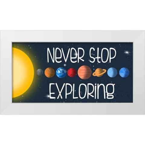Never Stop White Modern Wood Framed Art Print by Prime, Marcus