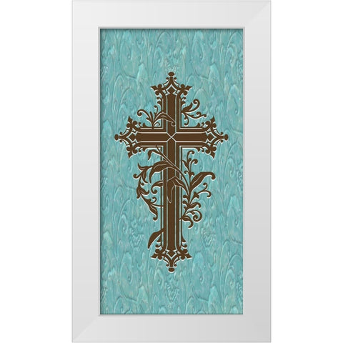Marble Cross White Modern Wood Framed Art Print by Prime, Marcus
