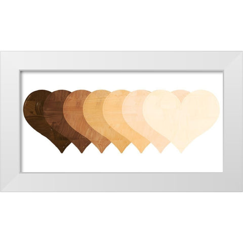 Heart Shades White Modern Wood Framed Art Print by Prime, Marcus