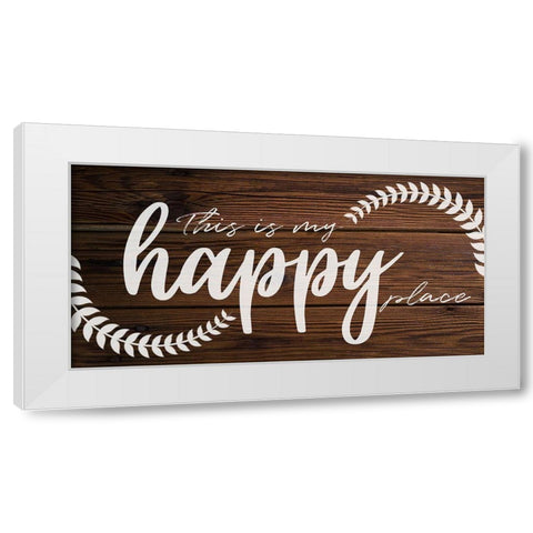 Happy Place White Modern Wood Framed Art Print by Prime, Marcus