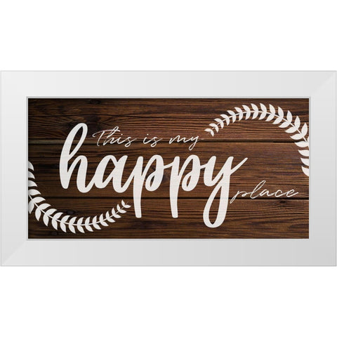 Happy Place White Modern Wood Framed Art Print by Prime, Marcus