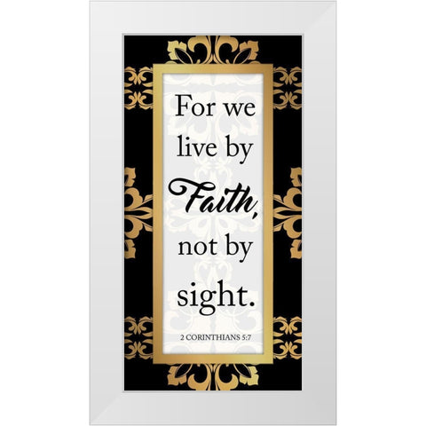 Live By Faith White Modern Wood Framed Art Print by Prime, Marcus