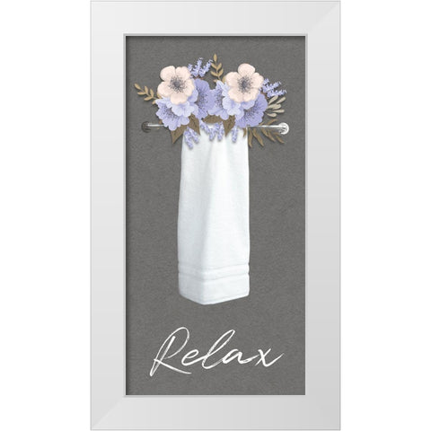 Relax Floral Towel 2 White Modern Wood Framed Art Print by Prime, Marcus