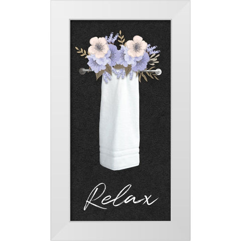 Relax Floral Towel White Modern Wood Framed Art Print by Prime, Marcus