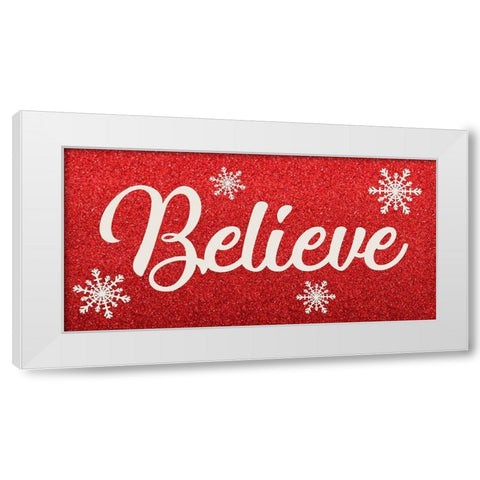 Sparkly Believe White Modern Wood Framed Art Print by Prime, Marcus