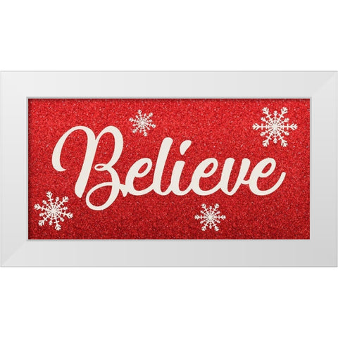 Sparkly Believe White Modern Wood Framed Art Print by Prime, Marcus