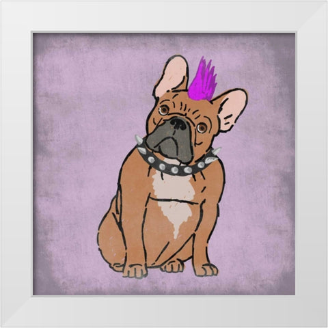 Rockin Frenchie White Modern Wood Framed Art Print by Prime, Marcus