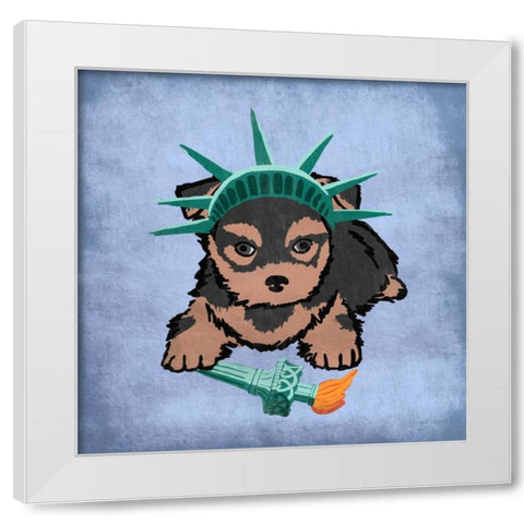 New Yorkie White Modern Wood Framed Art Print by Prime, Marcus