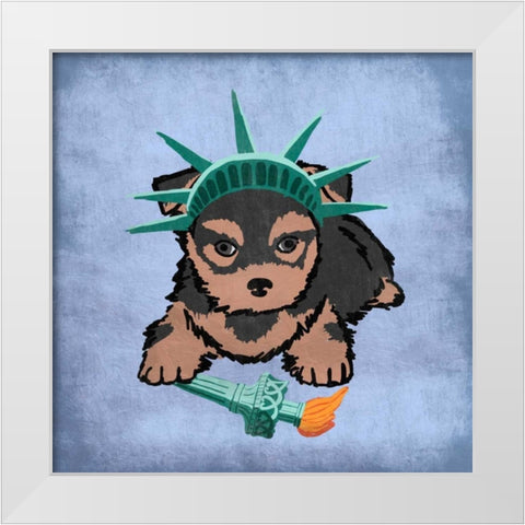 New Yorkie White Modern Wood Framed Art Print by Prime, Marcus