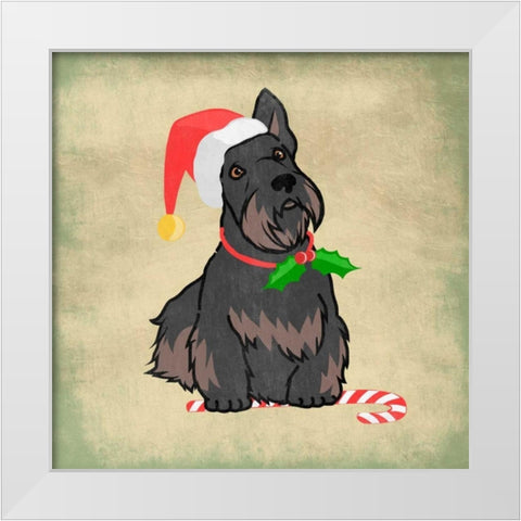 Merry Scottie White Modern Wood Framed Art Print by Prime, Marcus